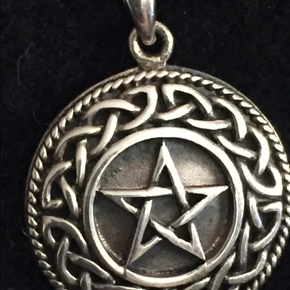 Sterling Silver Pentagram Pendant - No Chain - Picture 2 of 5